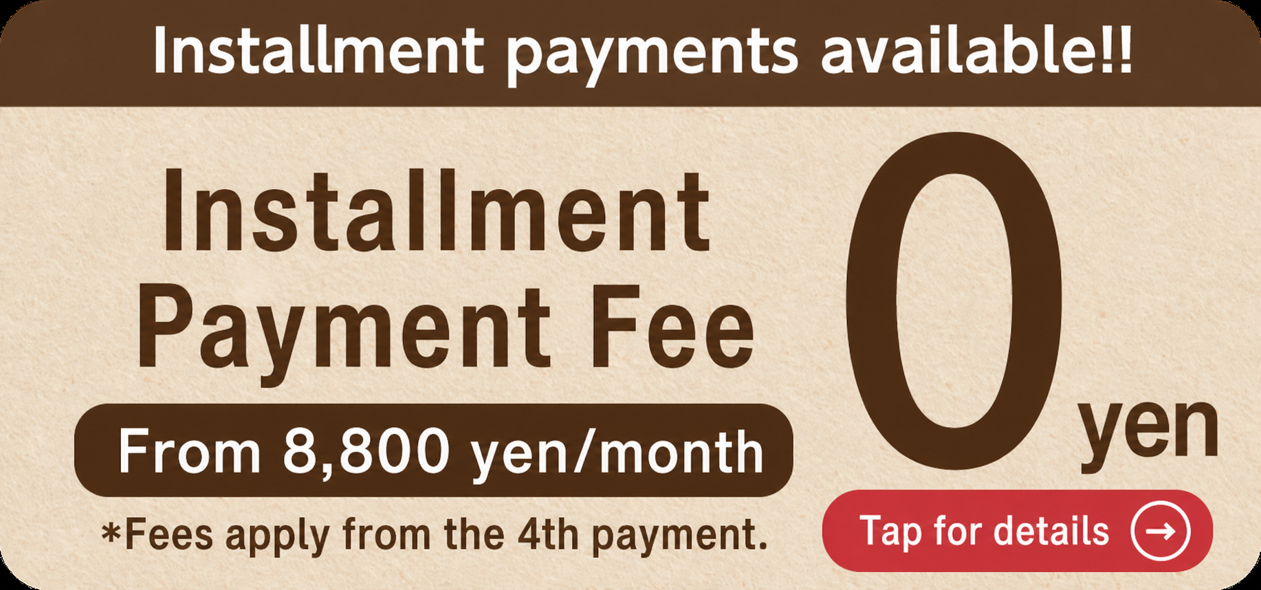 Installment payment banner